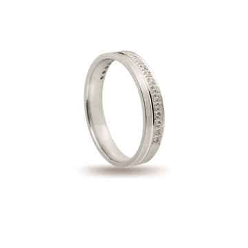 Βέρες Σετ Λευκόχρυσες Ματ με Ζιργκόν MASCHIO FEMMINA G4381-CZ - themelidisjewels